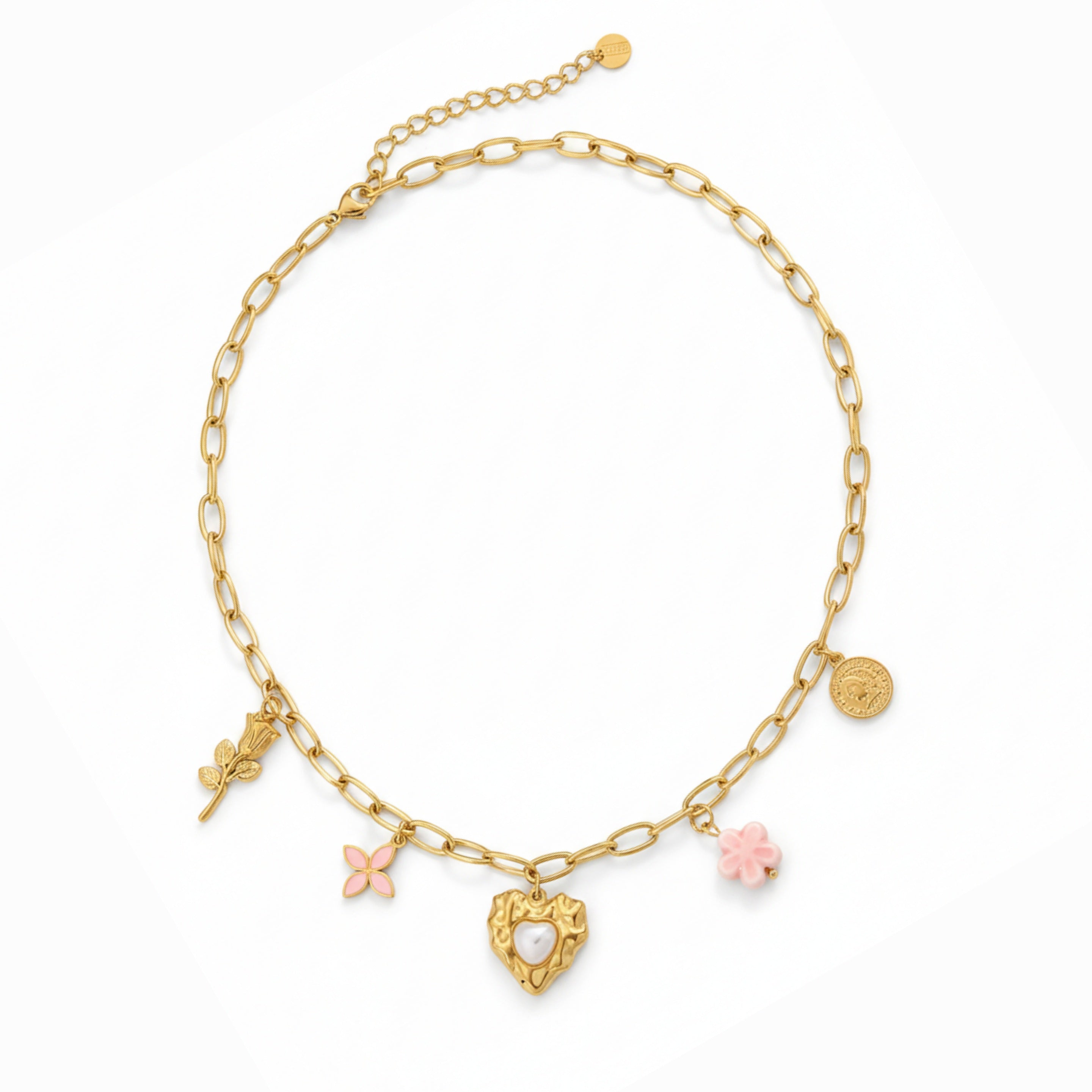 Collares Veraniego en Acero Inoxidable Chapado en Oro