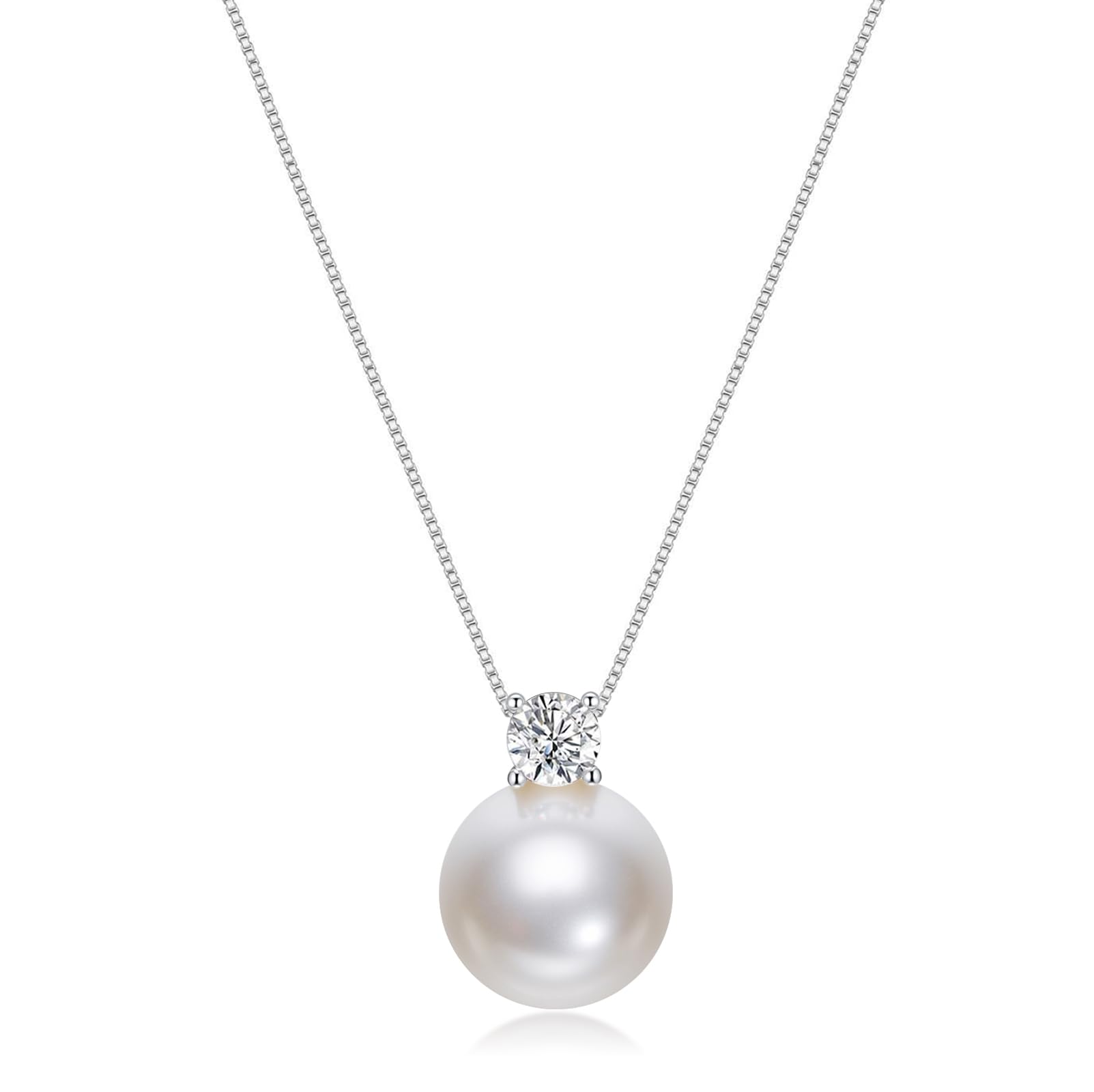 Collar de Plata de Ley 925 / Perla y Circonia Cúbica
