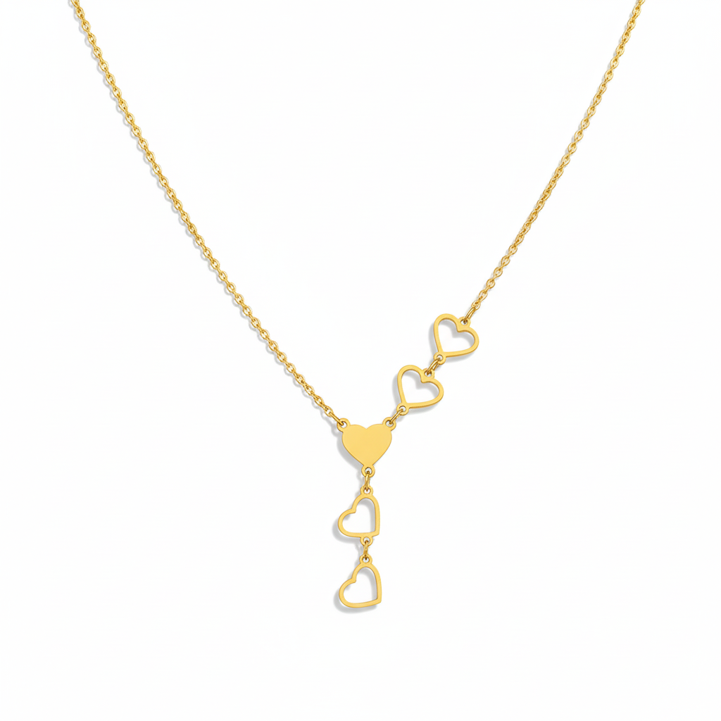 Collar de Corazones en Acero Inoxidable 316L
