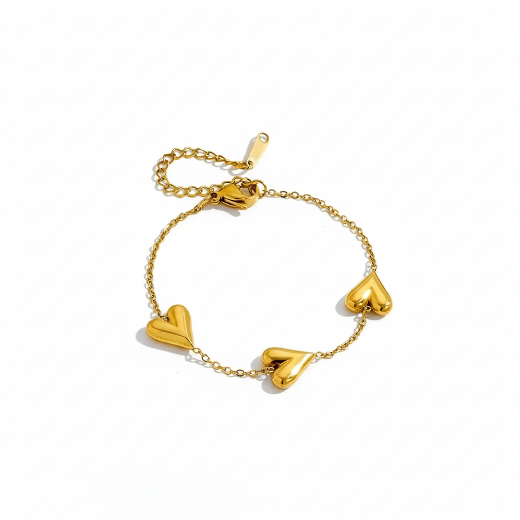 Pulsera de Corazones en Acero Inoxidable