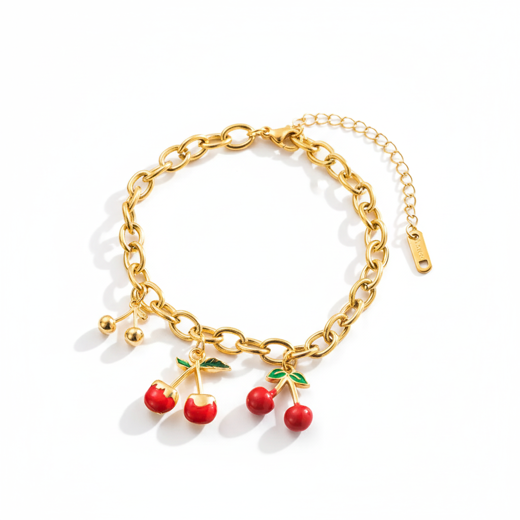 Pulsera Cereza en Acero Inoxidable