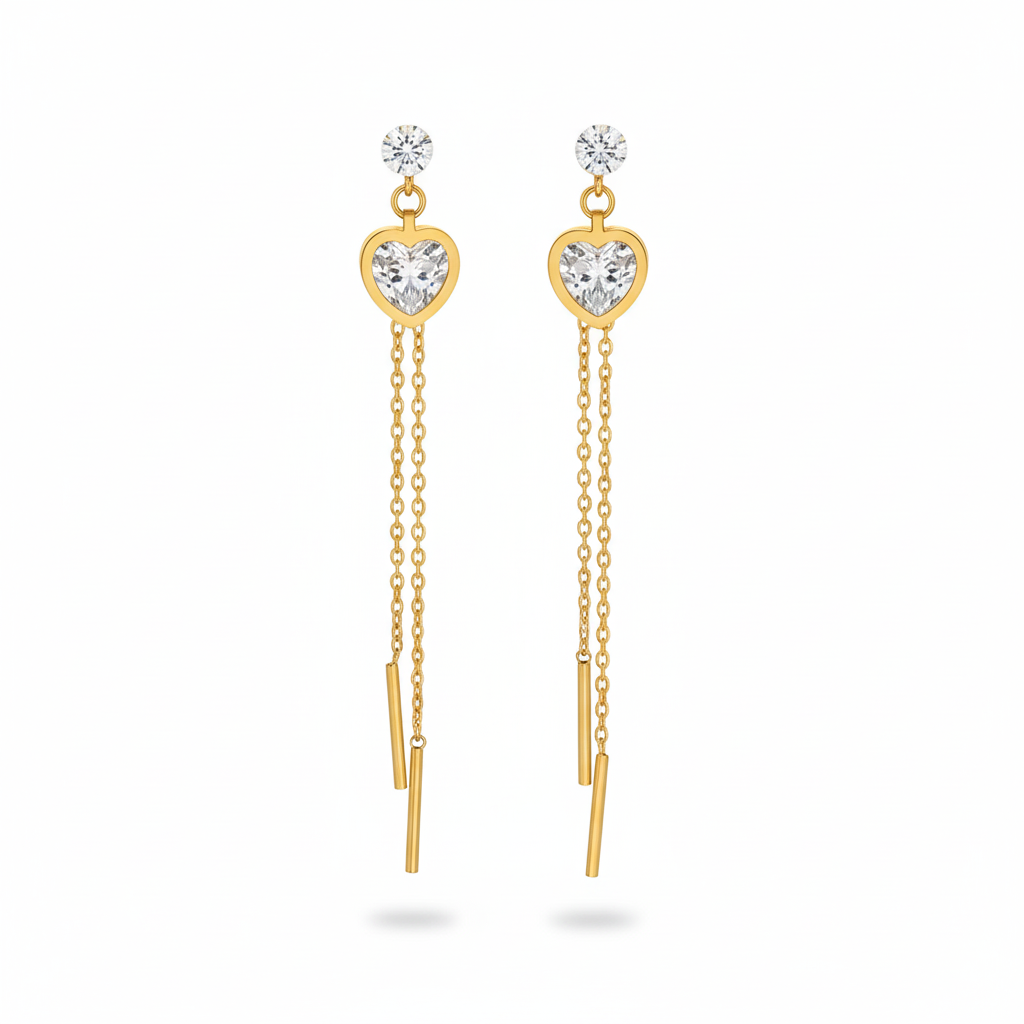 Aretes en Estilos Geométricos en Acero Inoxidable 316L Enchapado en Oro