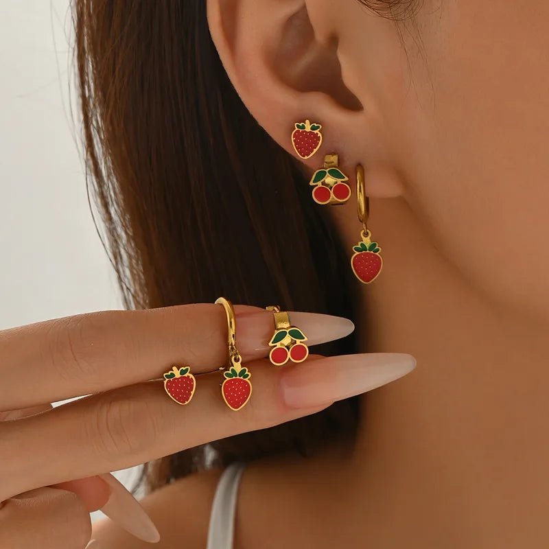 Aretes para Triple Perforación en Acero Inoxidable 316L Chapado en Oro