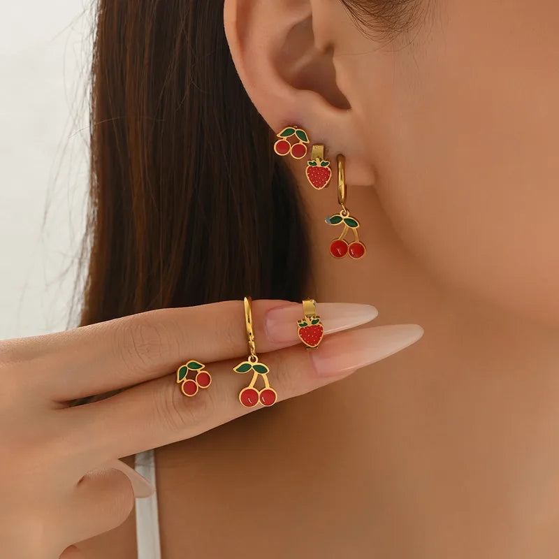 Aretes para Triple Perforación en Acero Inoxidable 316L Chapado en Oro