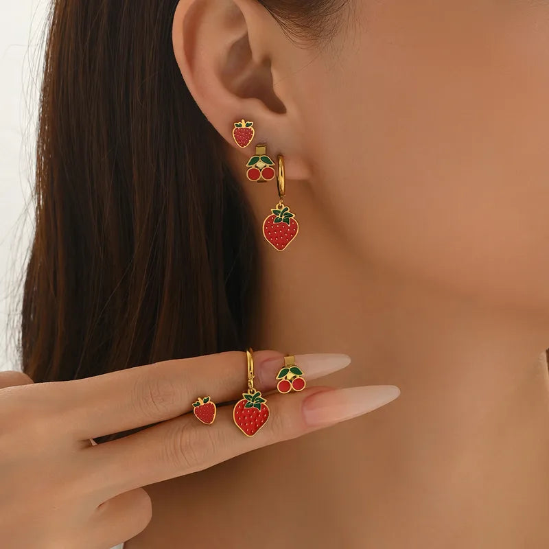Aretes para Triple Perforación en Acero Inoxidable 316L Chapado en Oro