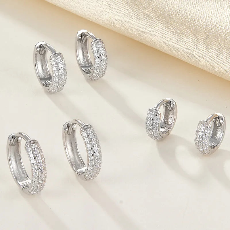 Aretes de Argolla en Plata de Ley 925 Enchapada en Oro
