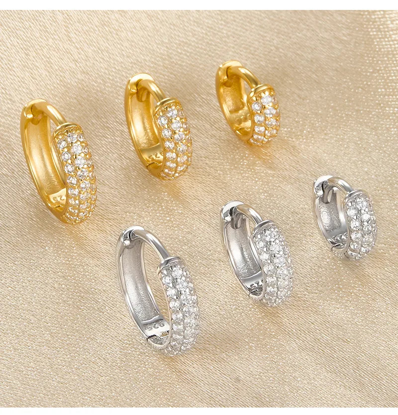 Aretes de Argolla en Plata de Ley 925 Enchapada en Oro