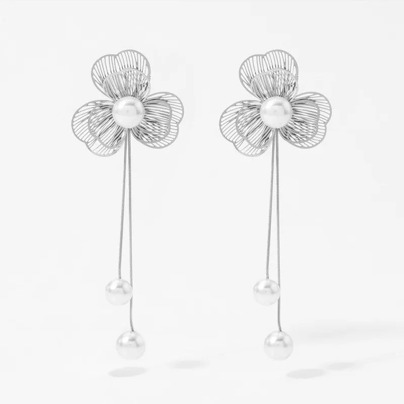 Aretes Estilo Retro en Acero Inoxidable Chapado en Oro