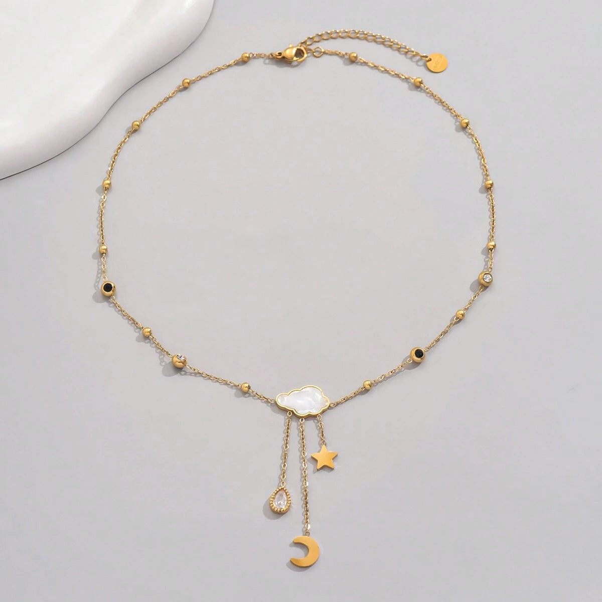 Collar de Nube en Acero Inoxidable Chapado en Oro