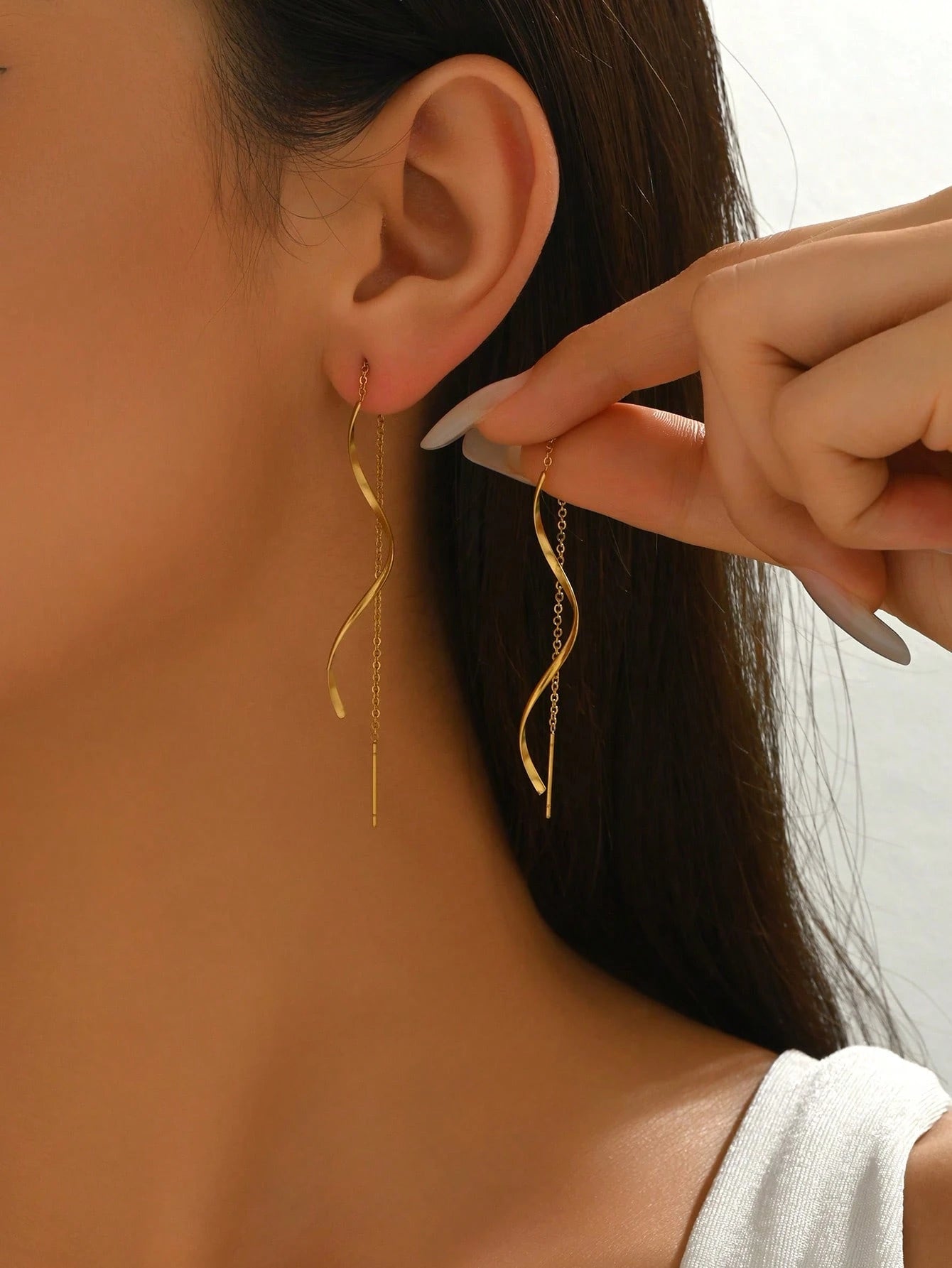 Aretes Largos en Acero Inoxidable