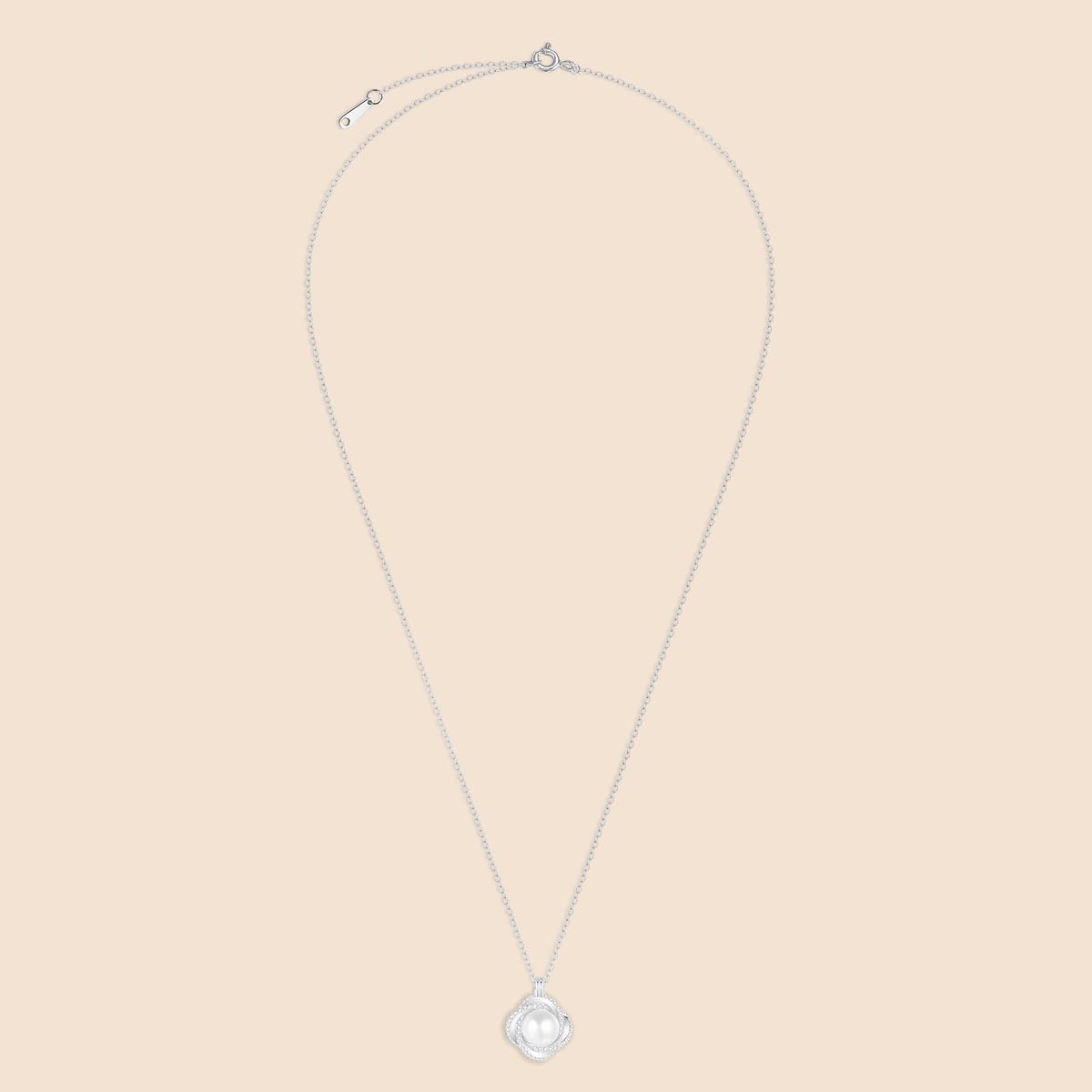 Collar de Plata de Ley 925 con Perla Blanca de Agua Dulce