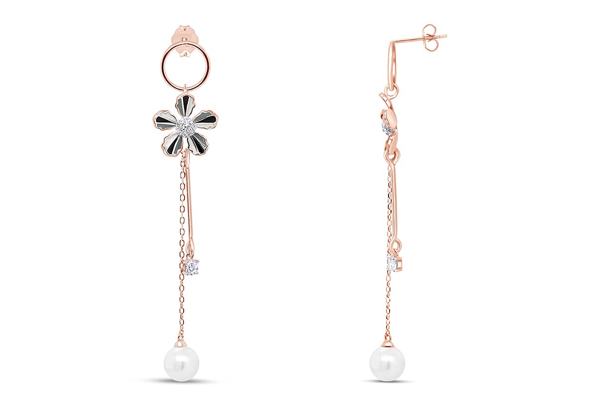 Aretes de Plata de Ley 925 y Perlas Cultivadas