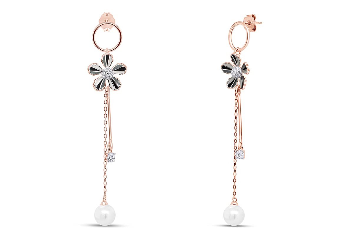 Aretes de Plata de Ley 925 y Perlas Cultivadas