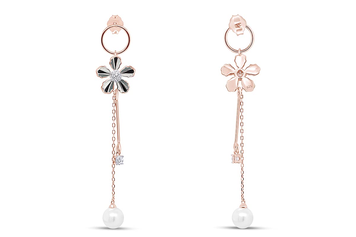 Aretes de Plata de Ley 925 y Perlas Cultivadas