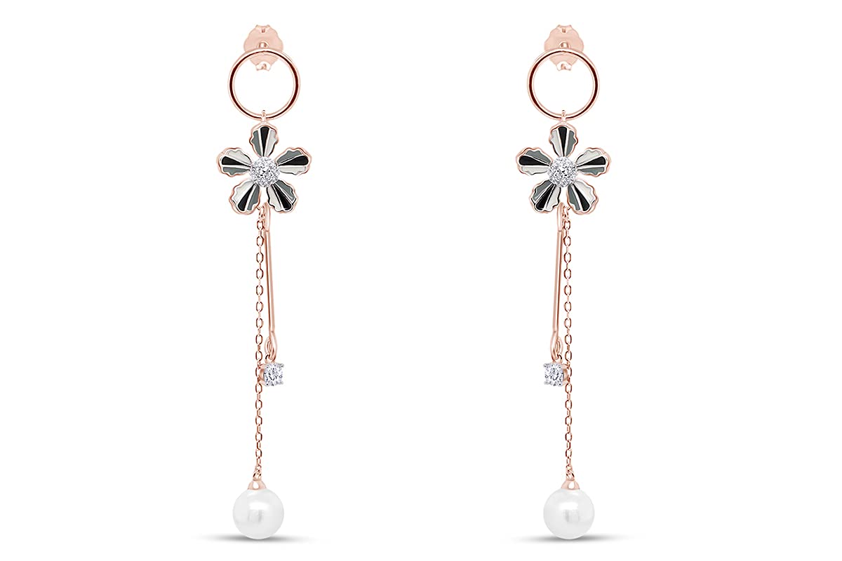 Aretes de Plata de Ley 925 y Perlas Cultivadas