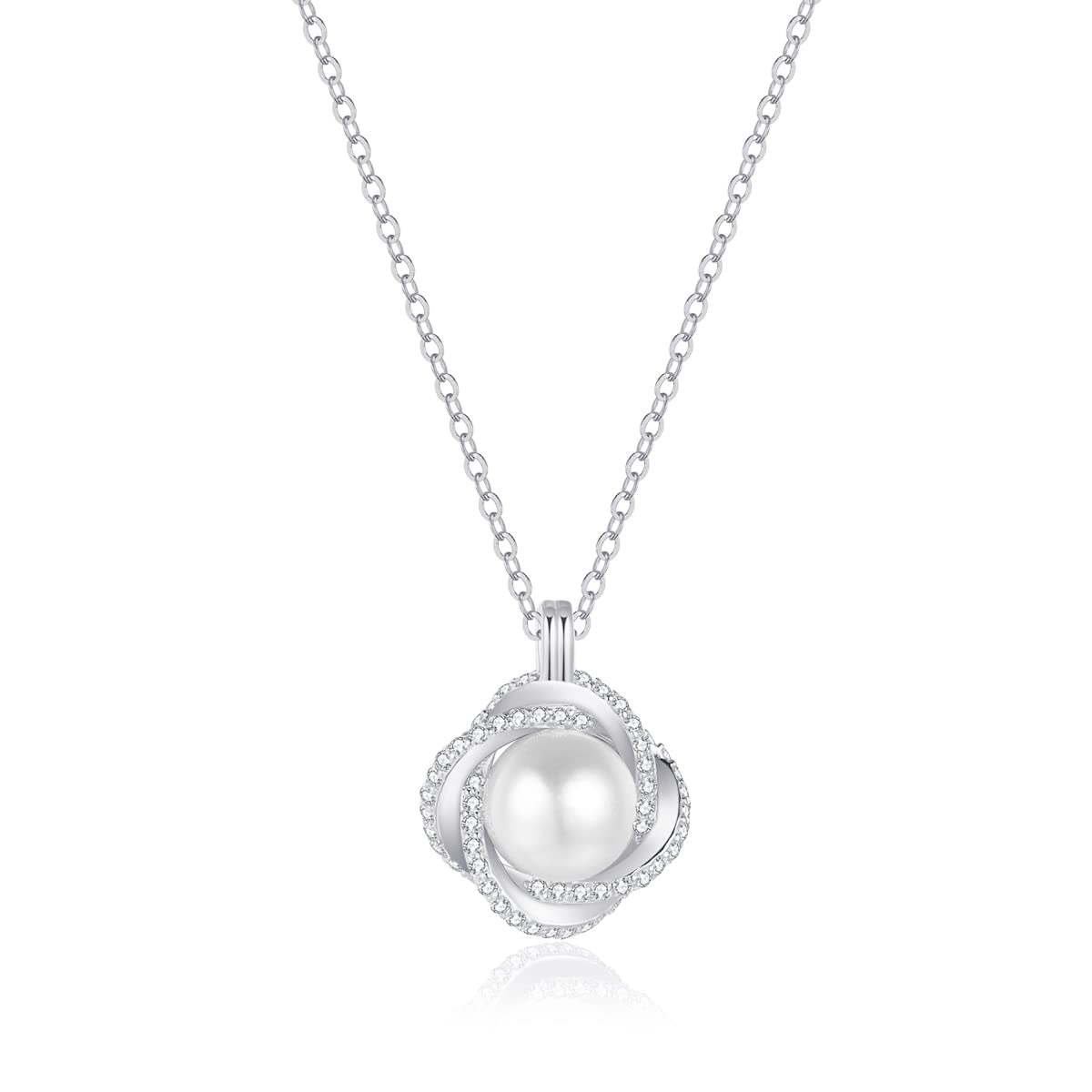 Collar de Plata de Ley 925 con Perla Blanca de Agua Dulce