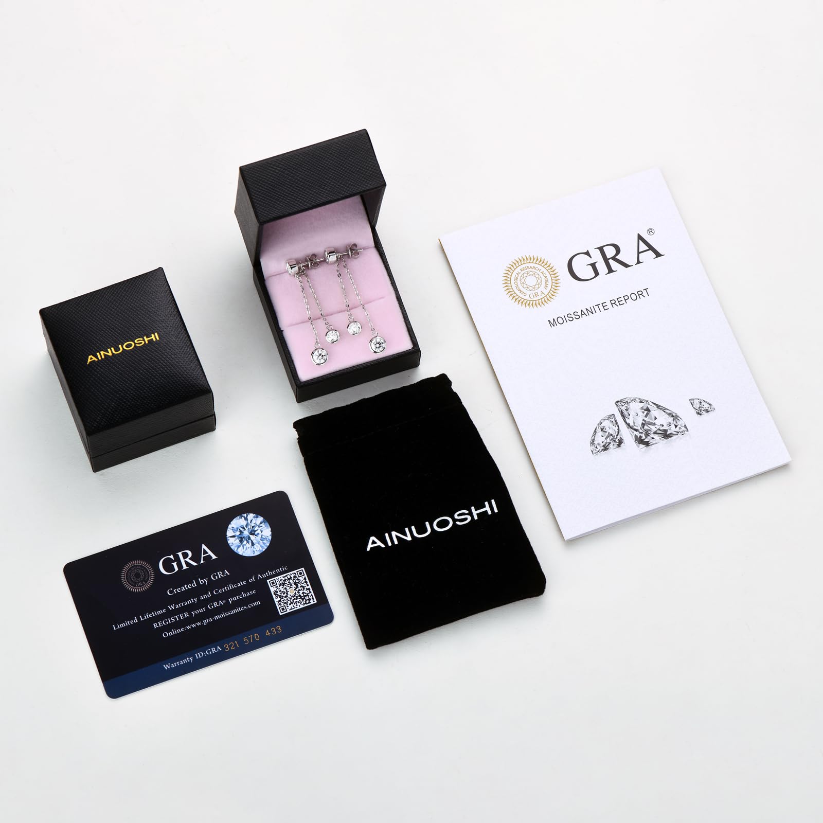 Aretes de Plata de Ley 925 y Moissanitas