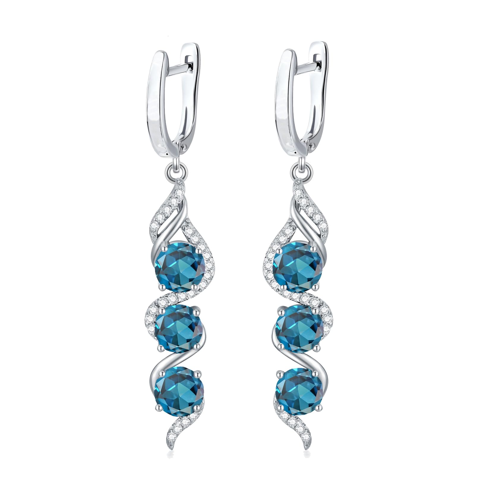 Aretes de Plata de Ley 925 y Topacios