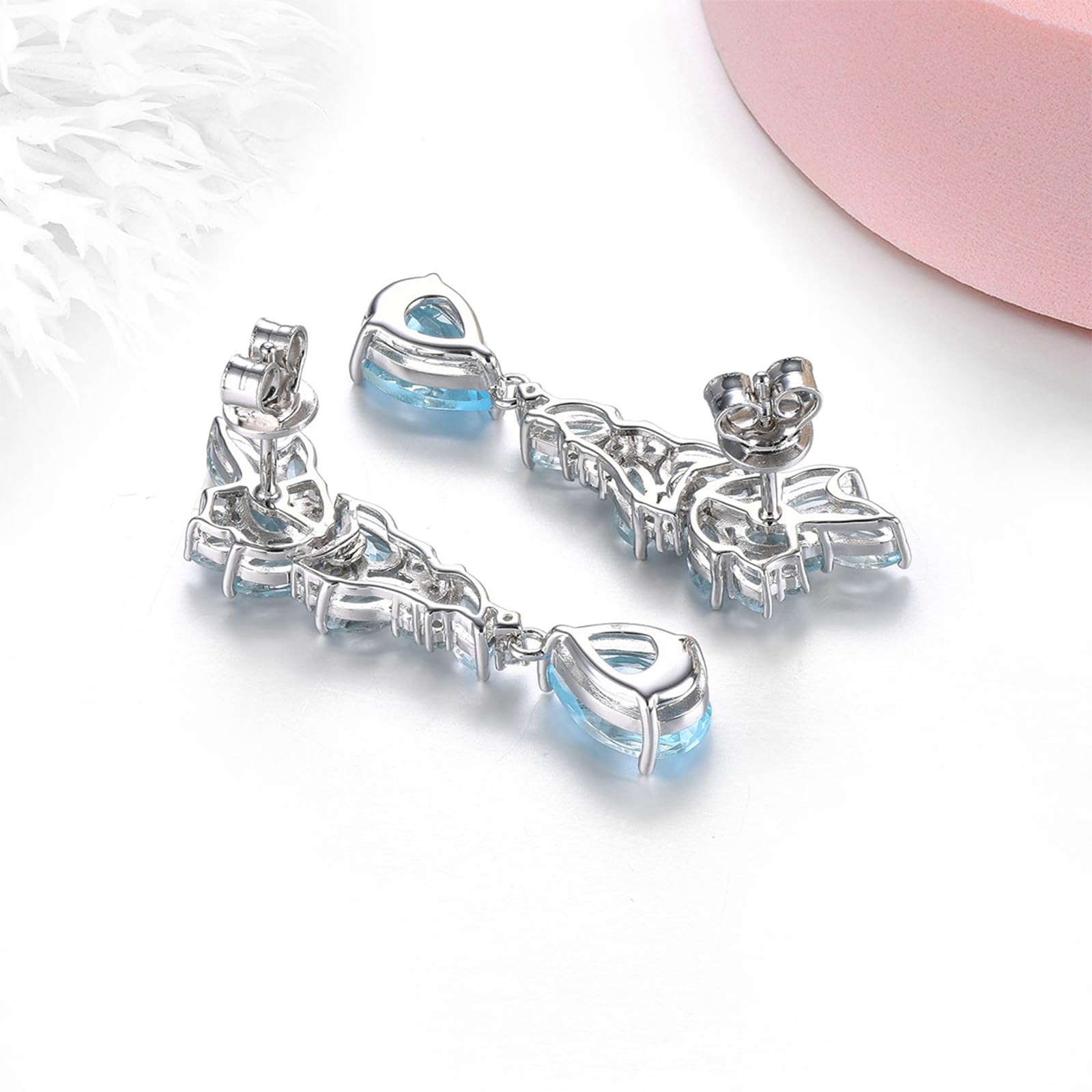 Aretes de Plata de Ley 925 y Topacios