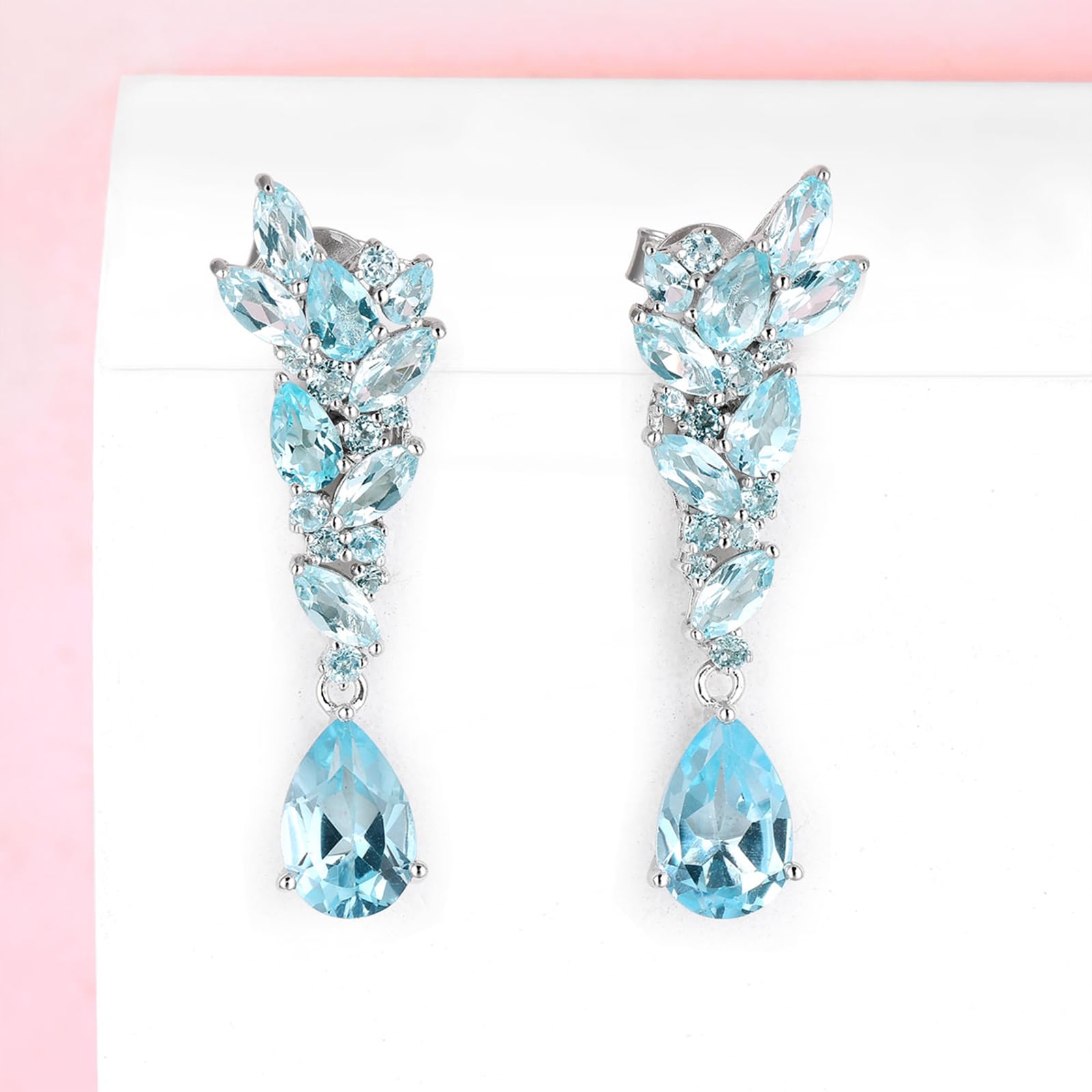 Aretes de Plata de Ley 925 y Topacios