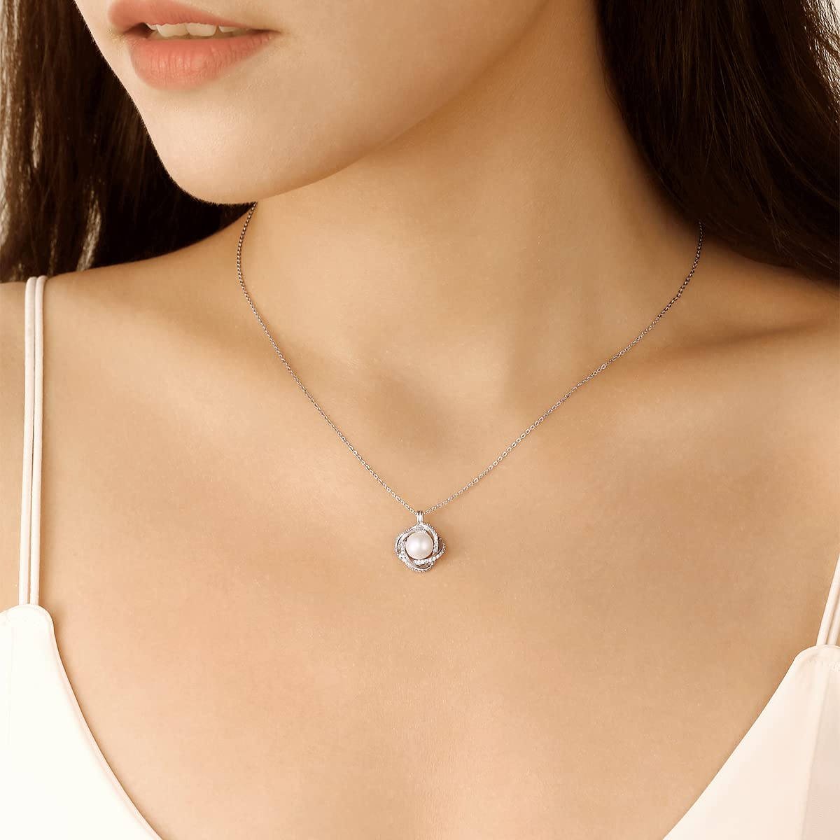 Collar de Plata de Ley 925 con Perla Blanca de Agua Dulce