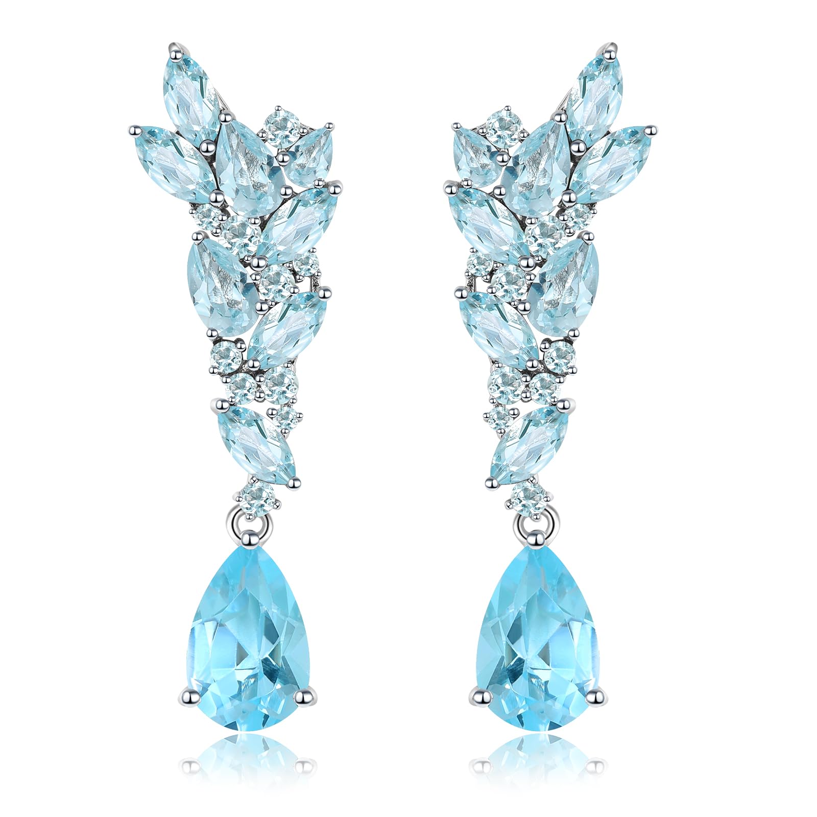 Aretes de Plata de Ley 925 y Topacios