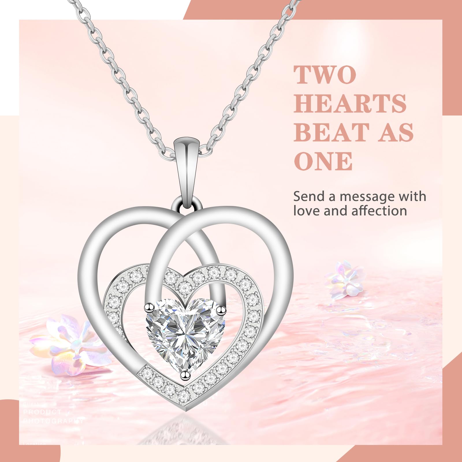 Collar de Plata de Ley 925 con Diseño de Corazón Triple