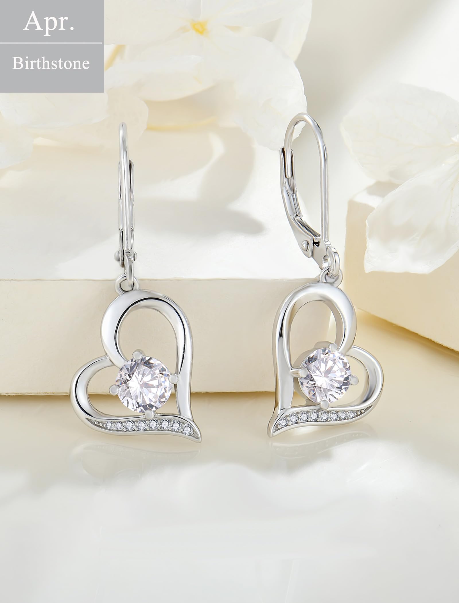 Aretes de Plata de Ley 925 tipo corazón