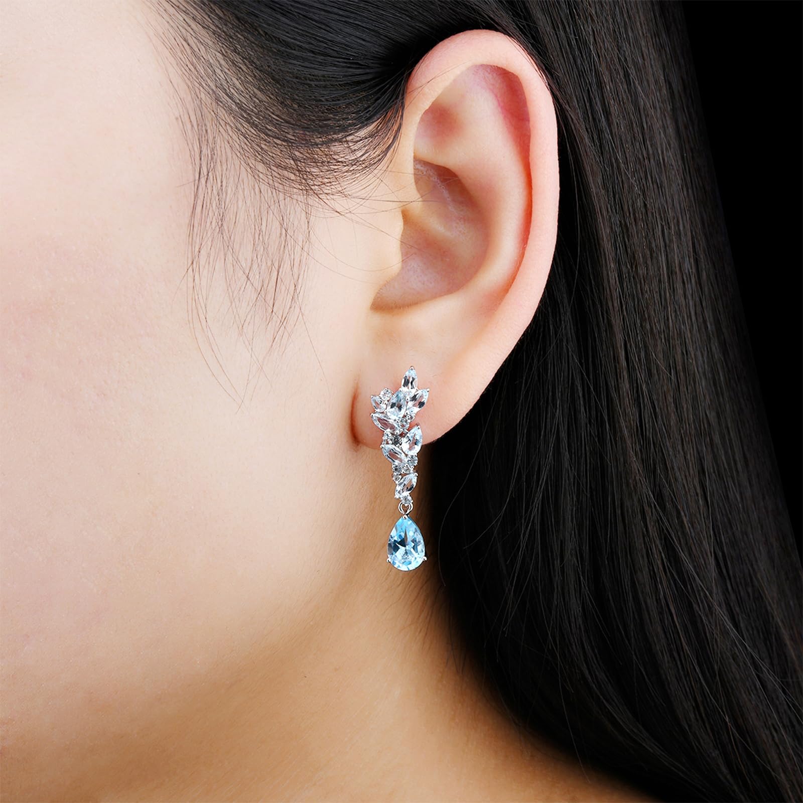 Aretes de Plata de Ley 925 y Topacios