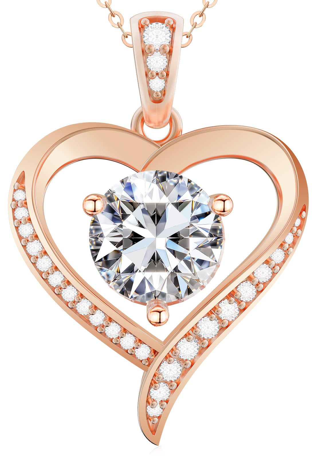 Collar Fino de Plata de Ley 925 Bañado en 3 Capas de Oro Rosa