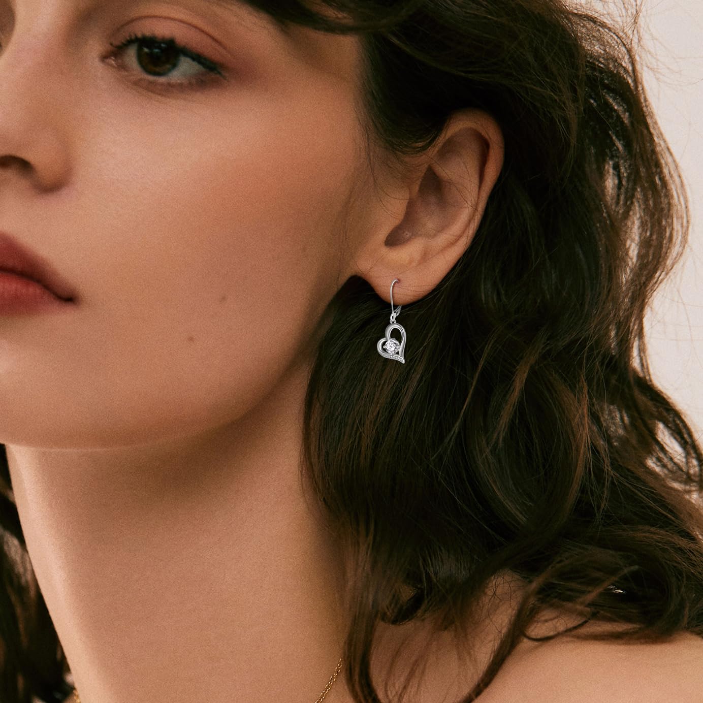Aretes de Plata de Ley 925 tipo corazón