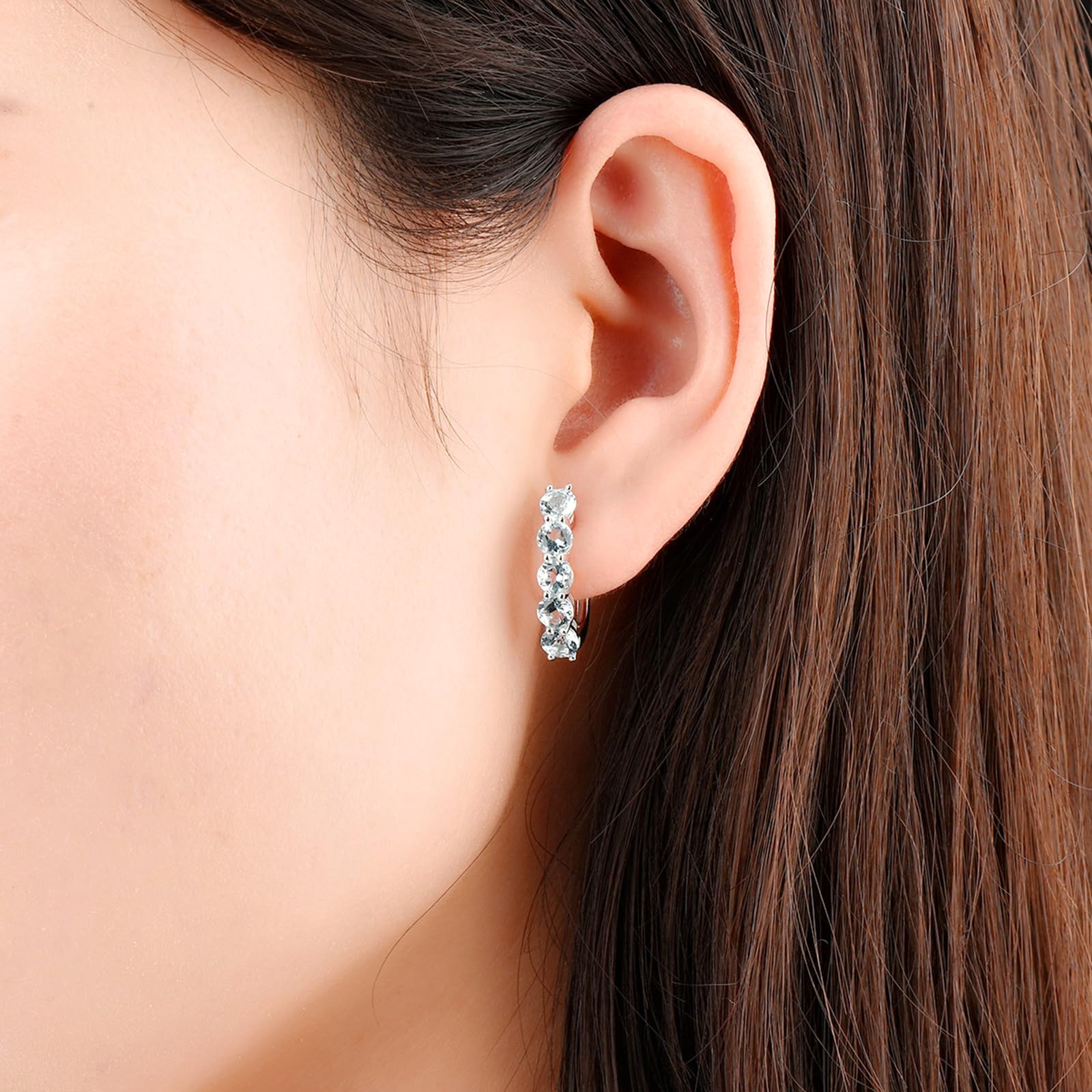 Aretes de Plata de Ley 925 y Aguamarina de Clip
