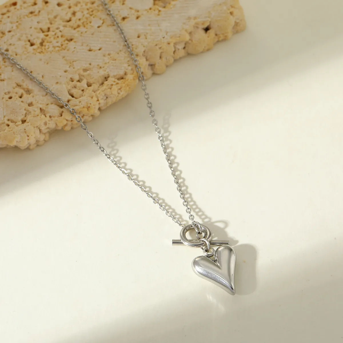 Collares de Corazón en Acero Inoxidable Chapado en Oro