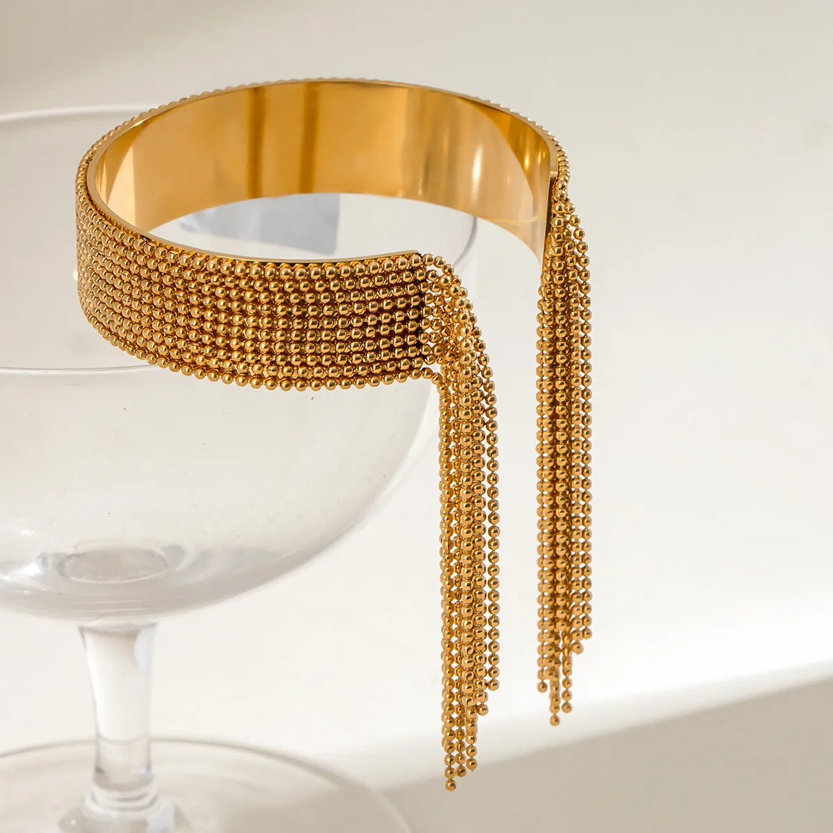 Brazalete de Cadenas en Acero Inoxidable Chapado en Oro