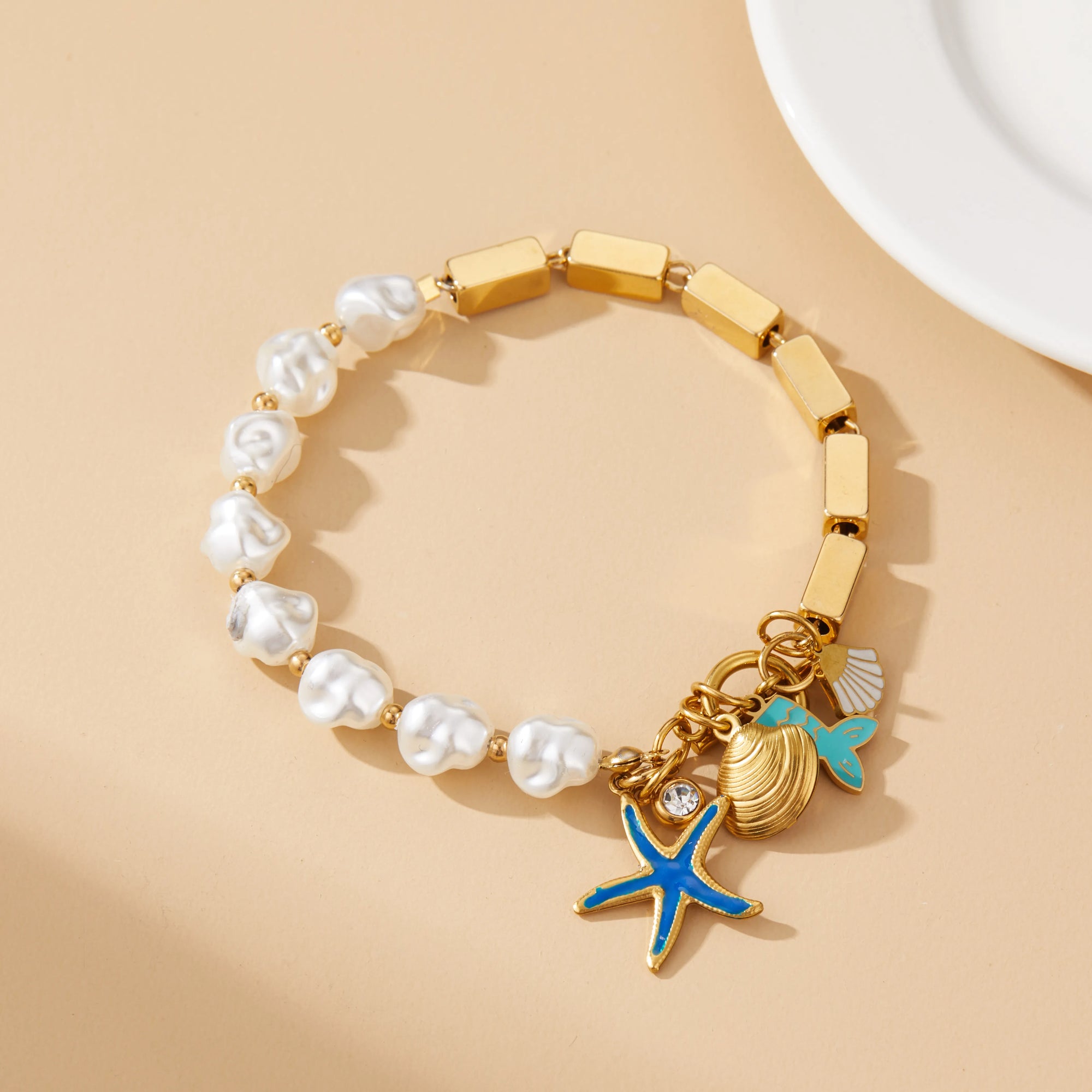 Pulsera Estilo Mar en Acero Inoxidable 316L Chapado en Oro