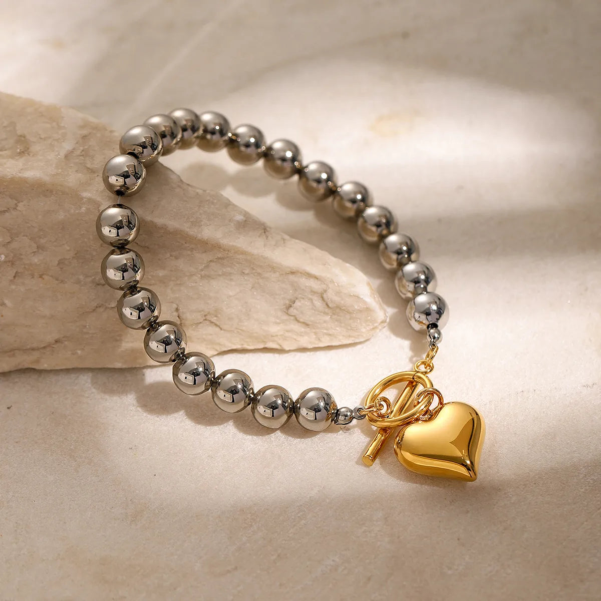 Brazalete Estilo Suelto en Acero Inoxidable Chapado en Oro