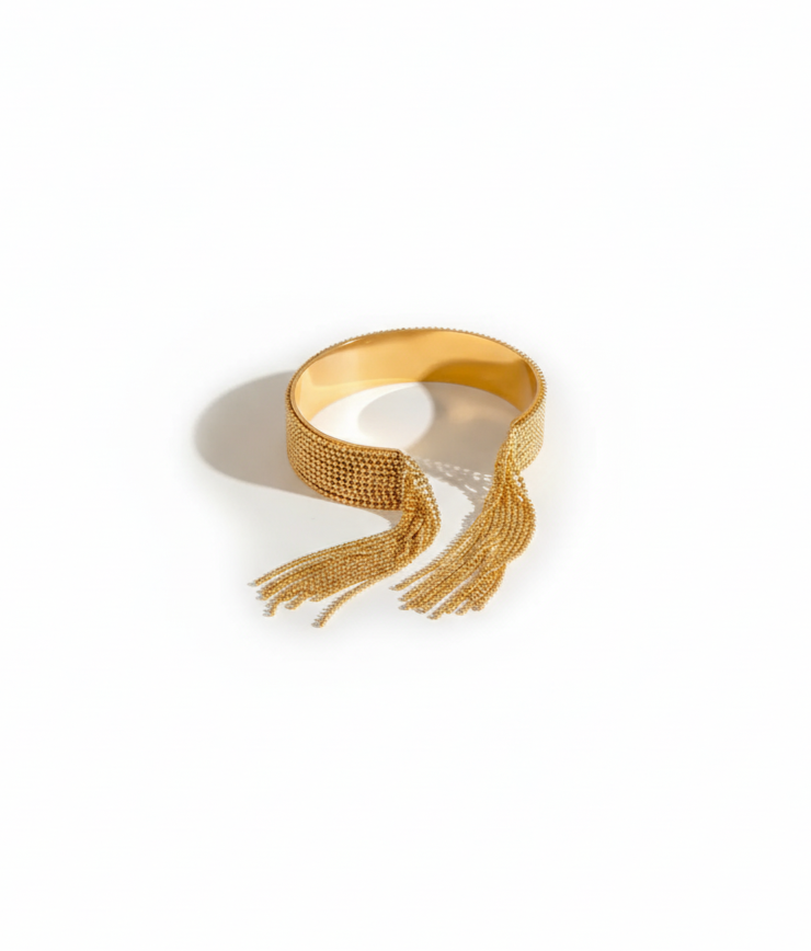 Brazalete de Cadenas en Acero Inoxidable Chapado en Oro