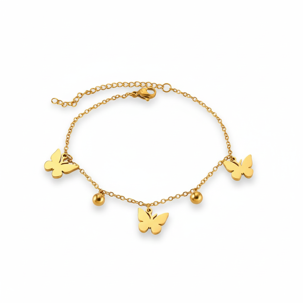 Pulsera de Mariposas en Acero Inoxidable 316L