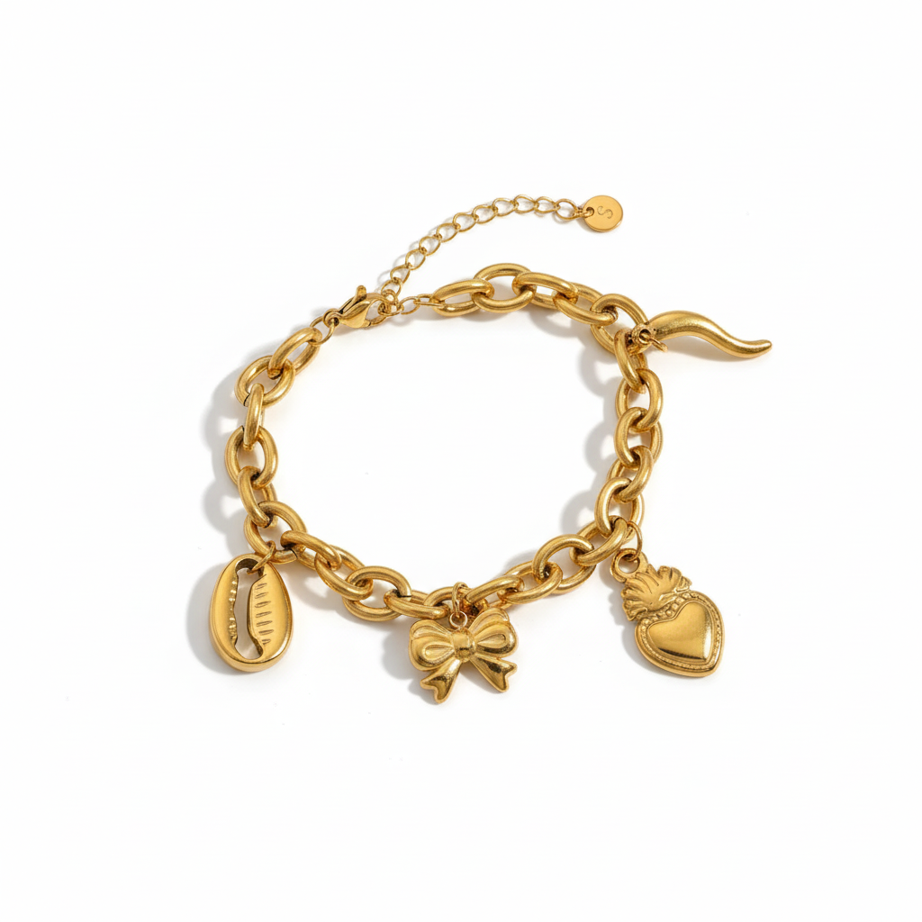 Pulsera en Acero Inoxidable Chapado en Oro