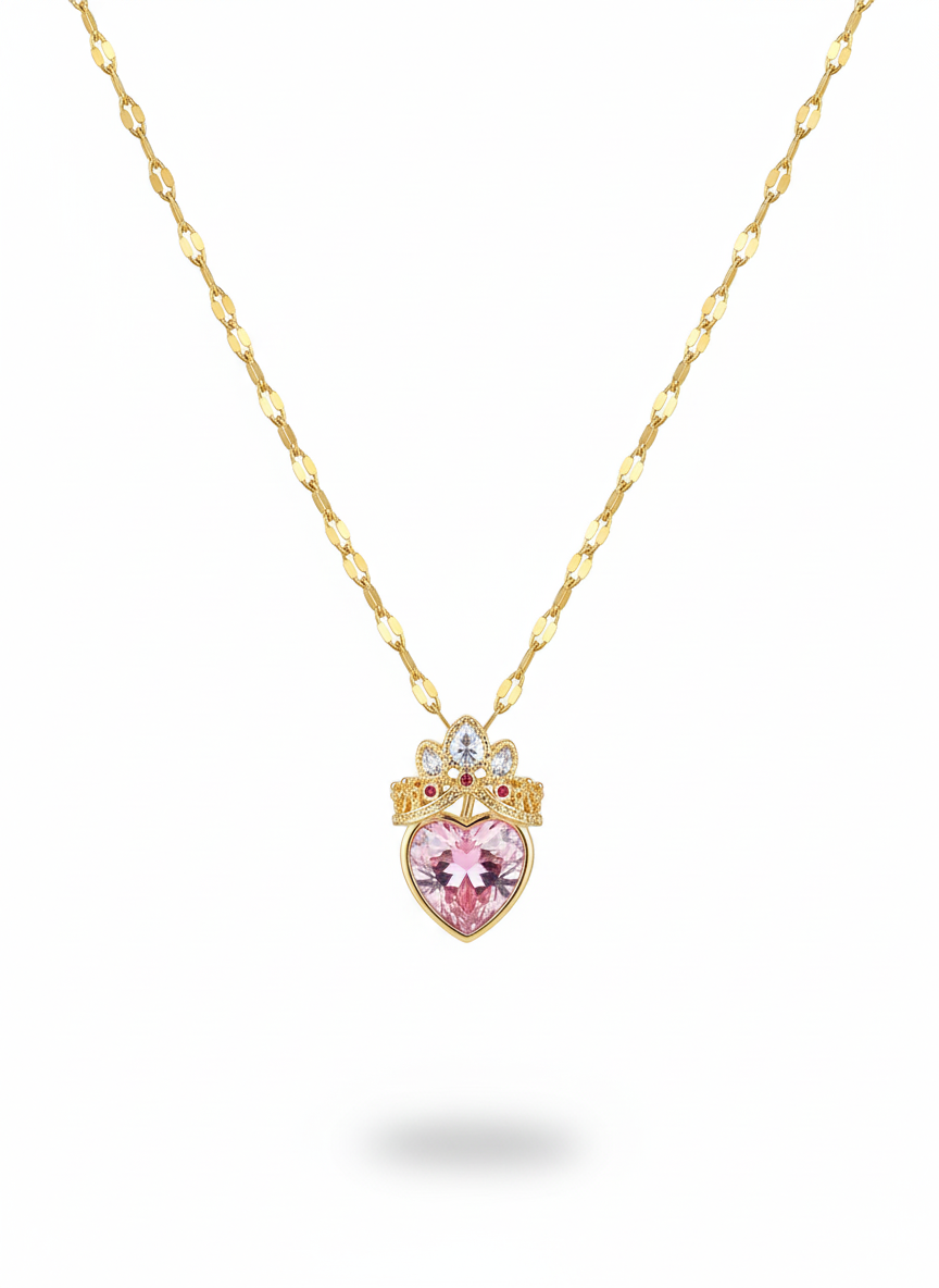 Collar Corazón de Princesa Rosado