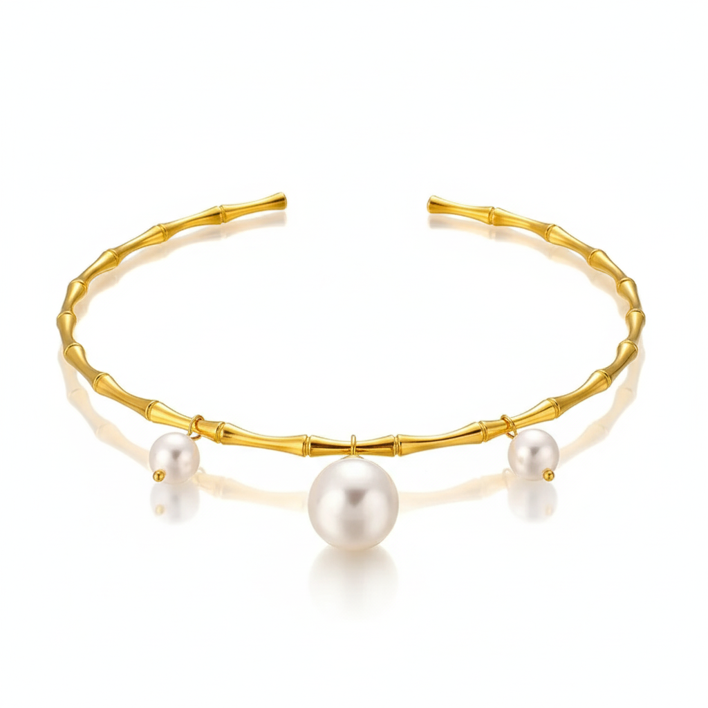 Collar Tipo Gargantilla en Acero Inoxidable Chapada en Oro 18k