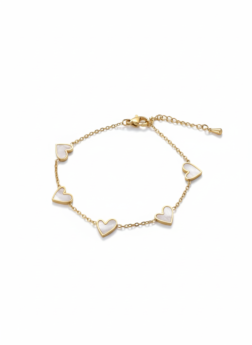 Pulsera de Corazones en Acero Inoxidable