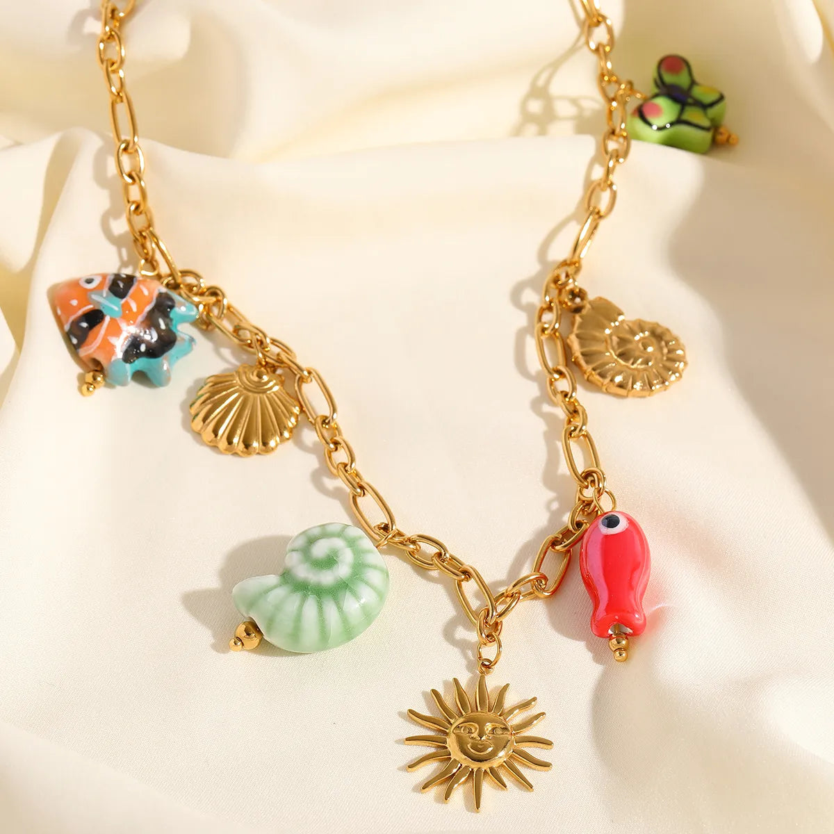 Collares Estilo Mar en Acero Inoxidable Chapados en Oro