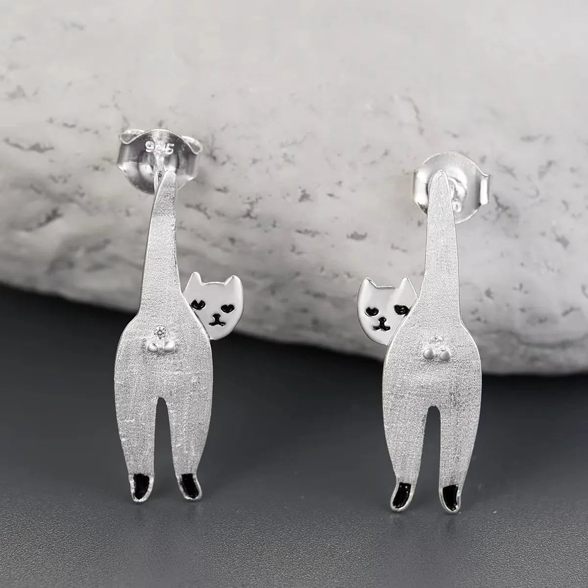 Conjunto Collar y Aretes Exclusivos de Gato en Plata de Ley 925 Enchapado en Oro