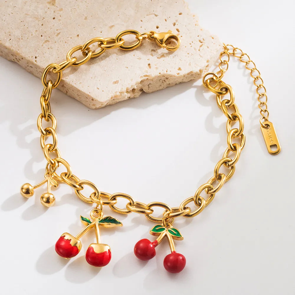 Pulsera Cereza en Acero Inoxidable