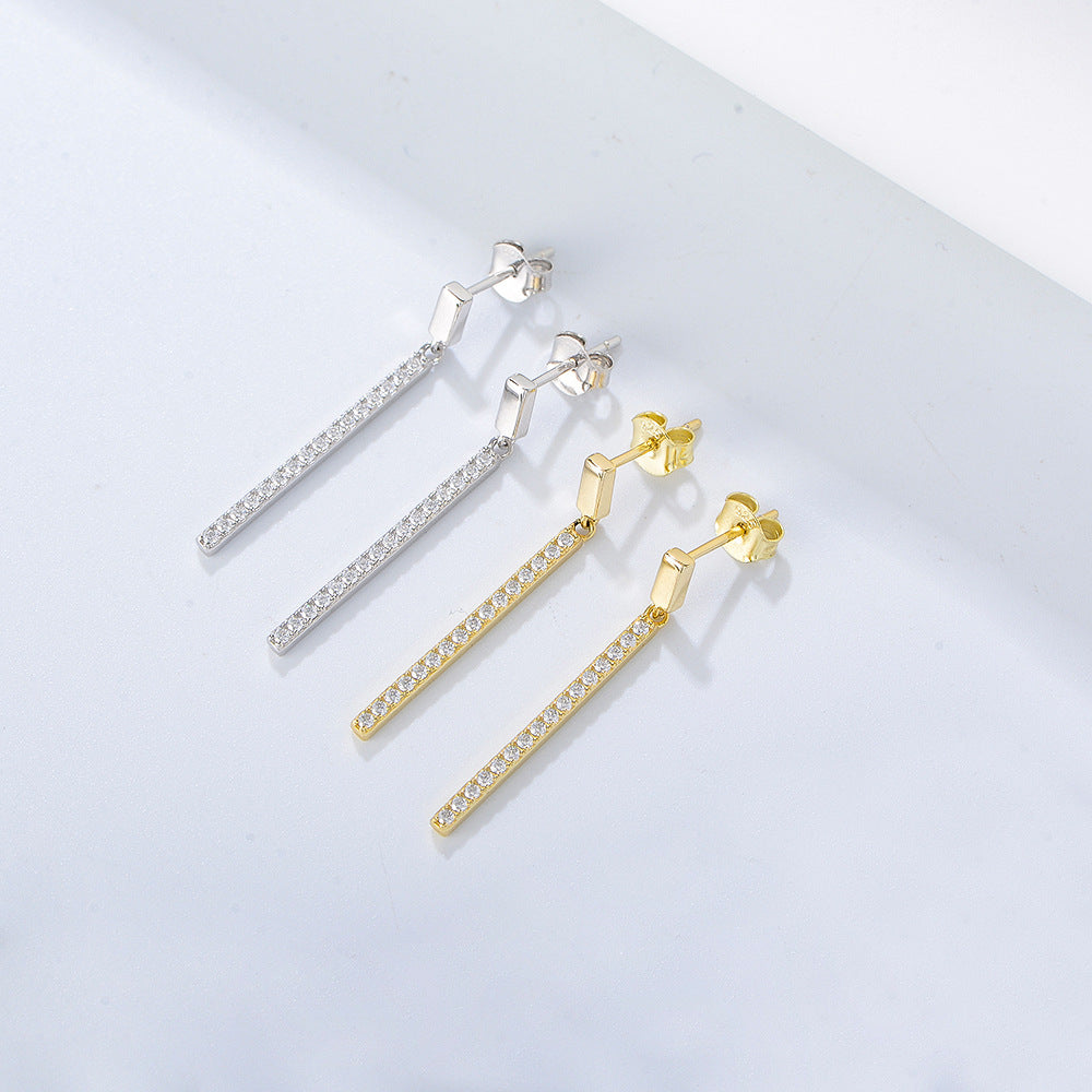 Aretes Rectos en Plata de Ley 925