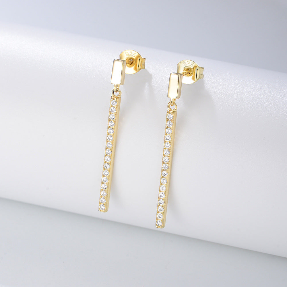 Aretes Rectos en Plata de Ley 925