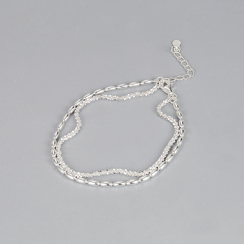 Pulsera de Doble Cadena en Plata de Ley 925