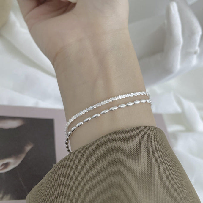 Pulsera de Doble Cadena en Plata de Ley 925