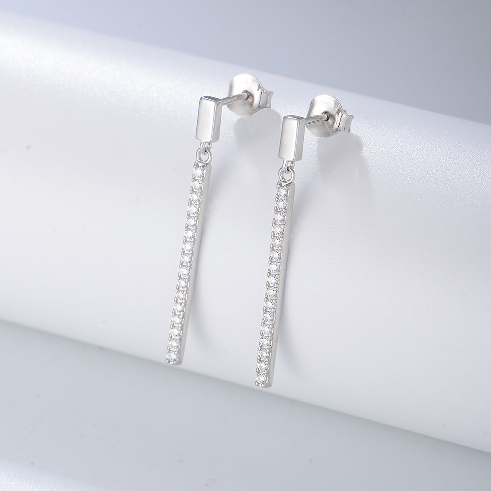Aretes Rectos en Plata de Ley 925